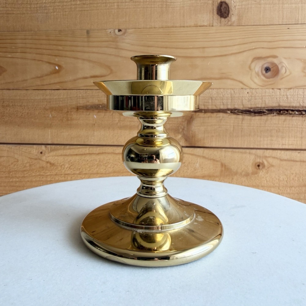 VTG Waterford Crystal Candle Holder Brass Base Only Andover Replacement Part